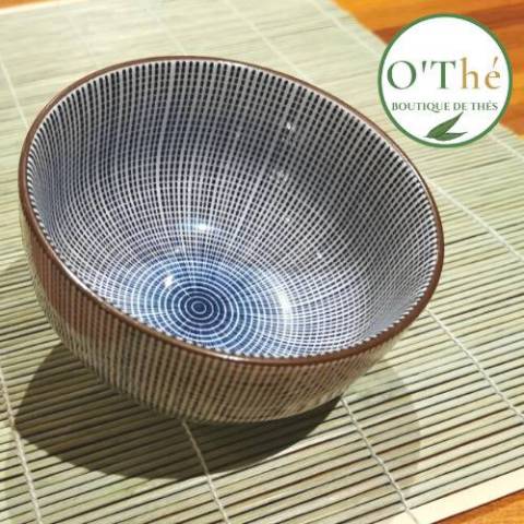 BOL BLEU ET BLANC EN PORCELAINE POUR LE TH MATCHA